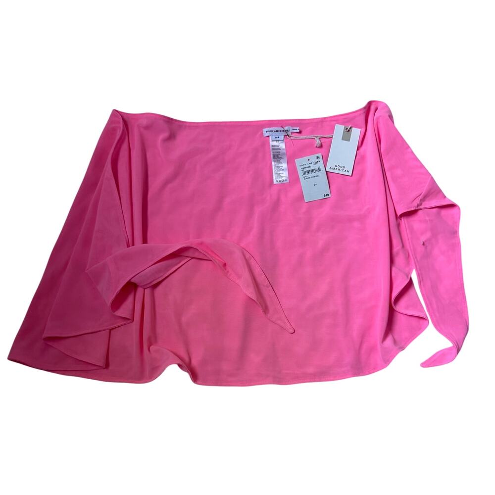 New! Good American Sugar Pink Swimsuit Cover Wrap Sarong Skirt Women's Size 0-4